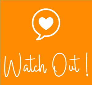 Watch Out logo i orange kvadratisk